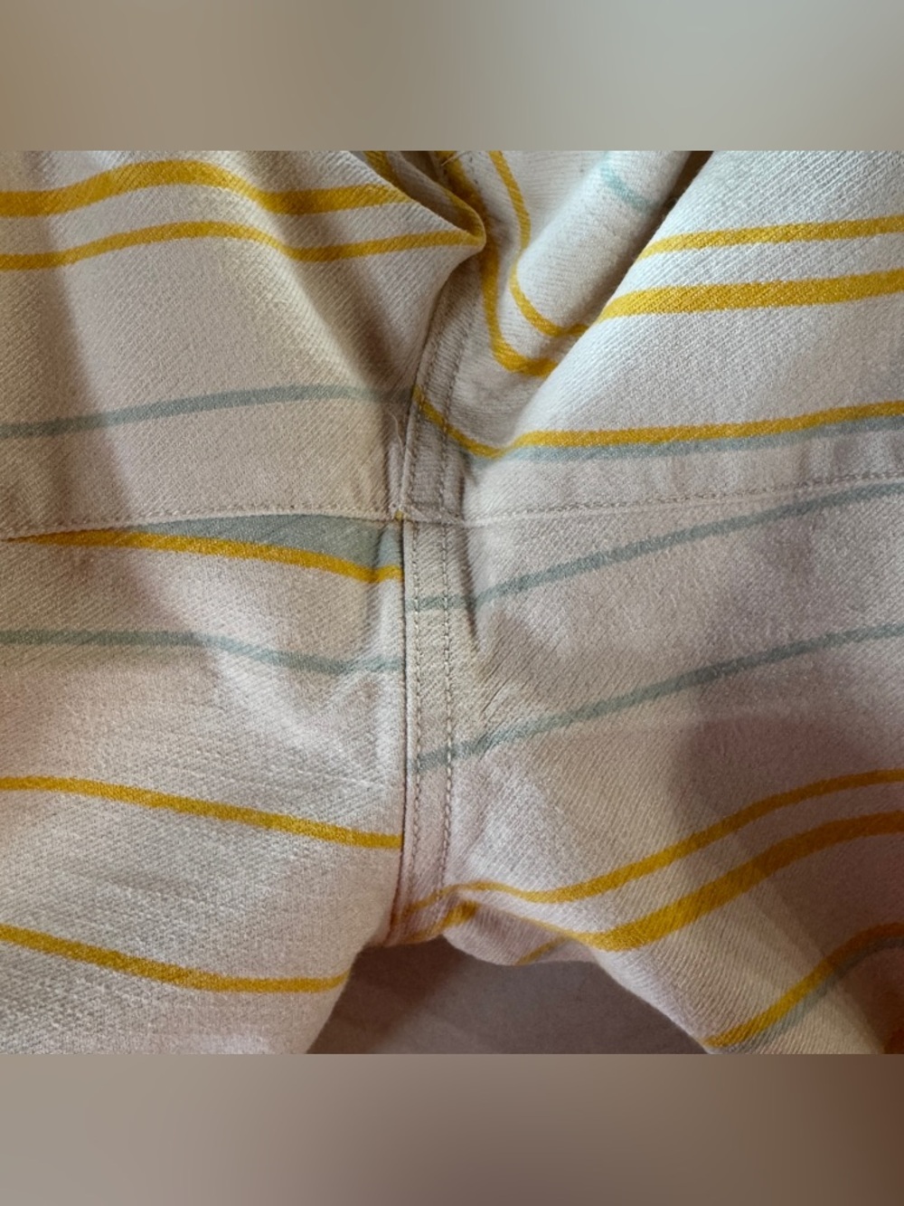 Madewell Emmett Striped Wide-Leg Crop Pants K9884 Cream Yellow Blue (28) - Picture 15 of 17